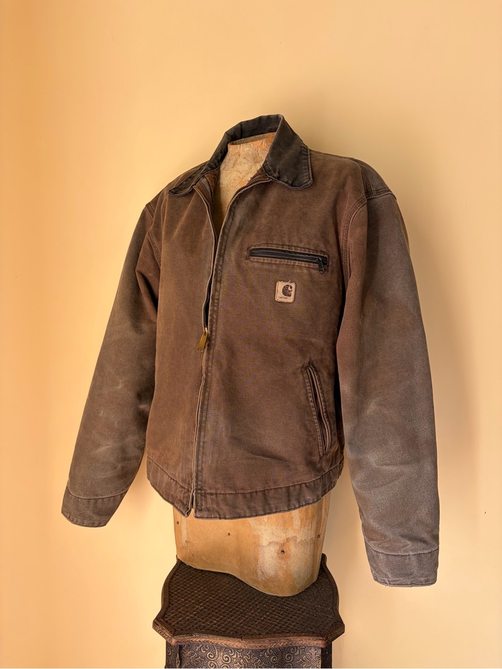 Vtg 2004 Carhartt J97 Chestnut Brown Detroit Jacket Faded Workwear USA